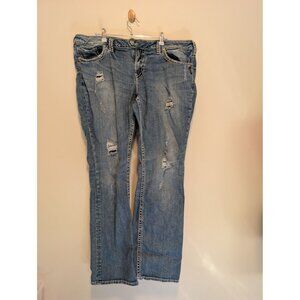 Silver Jeans Tuesday baby boot Jeans 20/33 Distressed Light Wash western